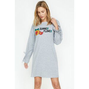 Koton Women Gray Letter Printed Dress