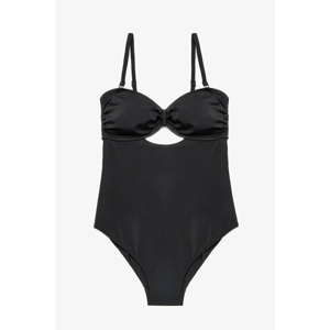 Koton Women's Black Plain Swimsuit