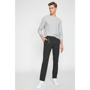 Koton Men's Gray Normal Waist Pocket Detailed Slim Fit Trousers