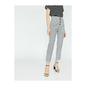 Koton Women Gray Checkered Trousers