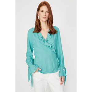 Koton Women Blue Ruffle Detailed Blouse