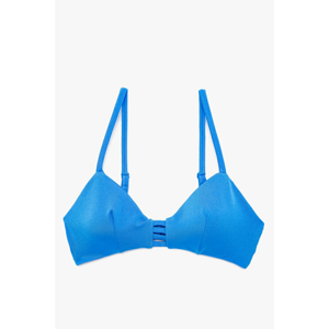 Koton Women's Blue Extra-Padded Bikini Top