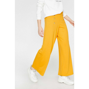 Koton Women's Yellow Wide Leg Trousers