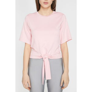 Koton Women's Pink Crew Neck Short Sleeve T-Shirt
