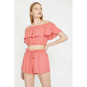 Koton Crop Top - Pink - Plain