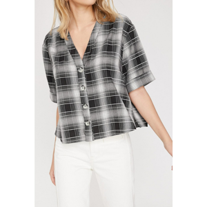 Koton Women Black Plaid Shirt