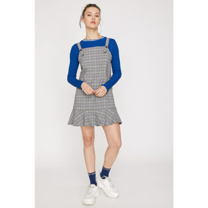 Koton Women's Blue Checkered Dress