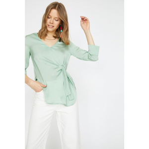 Koton Women Green Crew Neck Long Sleeve Blouse