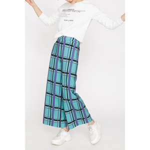 Koton Women's Green Patterned Trousers