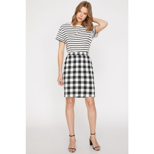 Koton Women Black Checkered Skirt