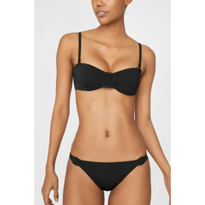 Koton Women's Black Buckle Detailed Extra Padded Bikini Top