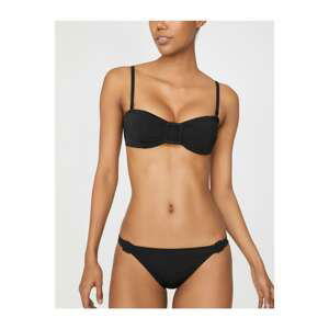 Koton Women's Black Buckle Detailed Extra Padded Bikini Top