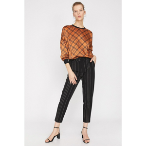 Koton Women Black Striped Trousers