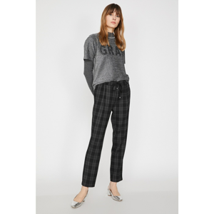 Koton Women Black Checkered Trousers