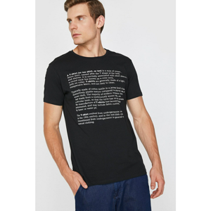 Koton Men's Black Crew Neck Short Sleeve T-Shirt