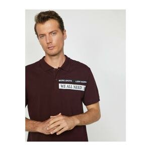 Koton Polo Collar Printed Pique Fabric Slim Fit T-Shirt