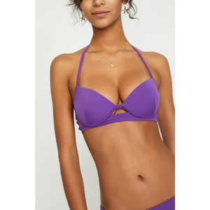 Koton Women's Purple Plain Bikini Top