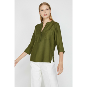 Koton Women's Green Pocket Detailed Blouse