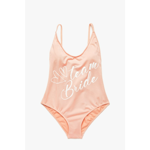 Koton Women's Pink Letter Printed Swimsuit