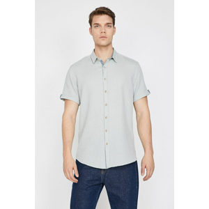 Koton Men's Green Short Sleeve Classic Collar Shirt