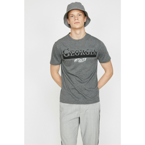 Koton Men's Gray Crew Neck Short Sleeve T-Shirt