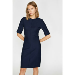 Koton Women Navy Blue Crew Neck Dress