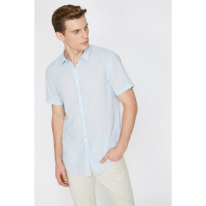 Koton Men's Blue Short Sleeve Shirt