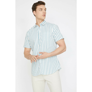 Koton Men's Blue Striped Shirt