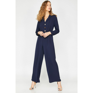 Koton Women Navy Blue Button Detailed Jumpsuit