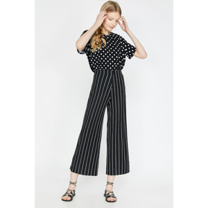 Koton Women Black Striped Trousers