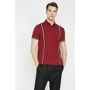 Koton Men's Burgundy Polo Neck Short Sleeve T-Shirt