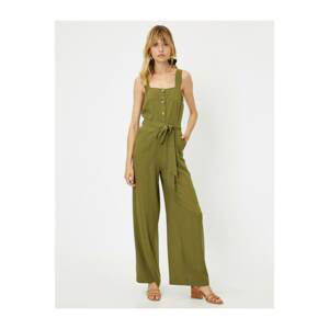 Koton Women's Green Pocket Detailed Jumpsuit