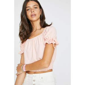 Koton Women's Pink Off The Shoulder T-Shirt