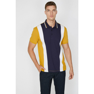 Koton Men's Yellow Polo Neck Short Sleeve T-Shirt