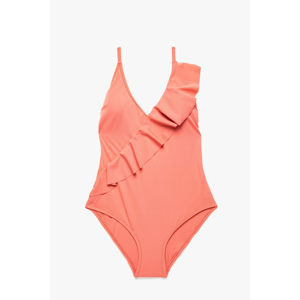 Koton Women's Pink Ruffle Detail Swimsuit