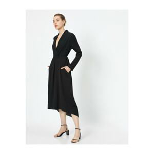 Koton Pocket Detailed Black Dress