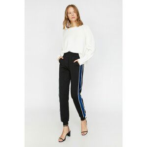 Koton Women Black Stripe Detailed Trousers