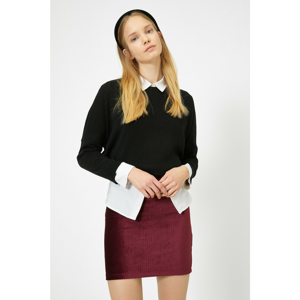 Koton Women Burgundy Mini Skirt