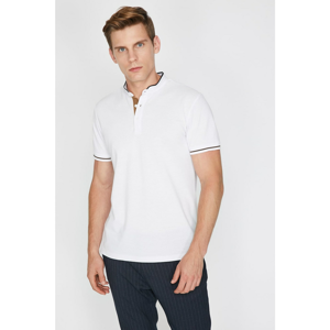Koton Men's White Short Sleeve Polo Neck T-Shirt