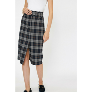 Koton Women Navy Blue Checkered Skirt