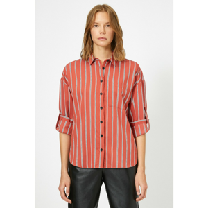 Koton Women Orange Striped Shirt