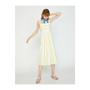Koton Women Yellow Striped Dress