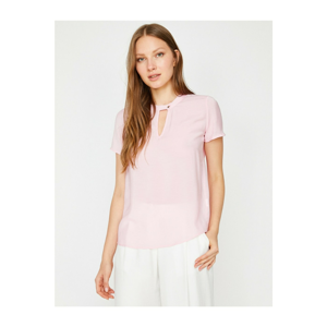 Koton Women Pink Collar Detailed Blouse