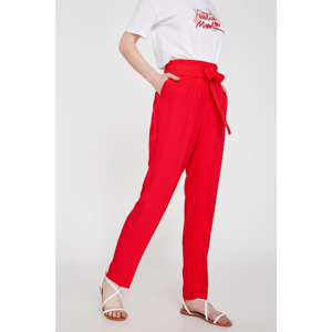 Koton Women's Red Tie Waist Trousers