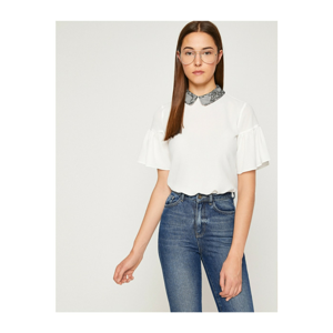 Koton Women's White Collar Detailed Blouse