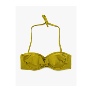 Koton Women's Green Ruffle Detailed Bikini Top