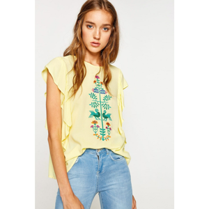 Koton Women Yellow Color Embroidered Blouse
