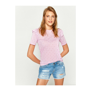 Koton Women's Pink Patterned T-shirt