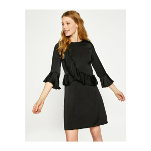 Koton Women's Black Ruffle Detail Dress