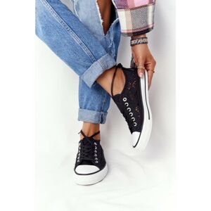 Women's Lace Sneakers Black Candice